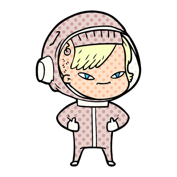 Ilustração Vetorial Mulher Astronauta Desenhos Animados —  Vetores de Stock