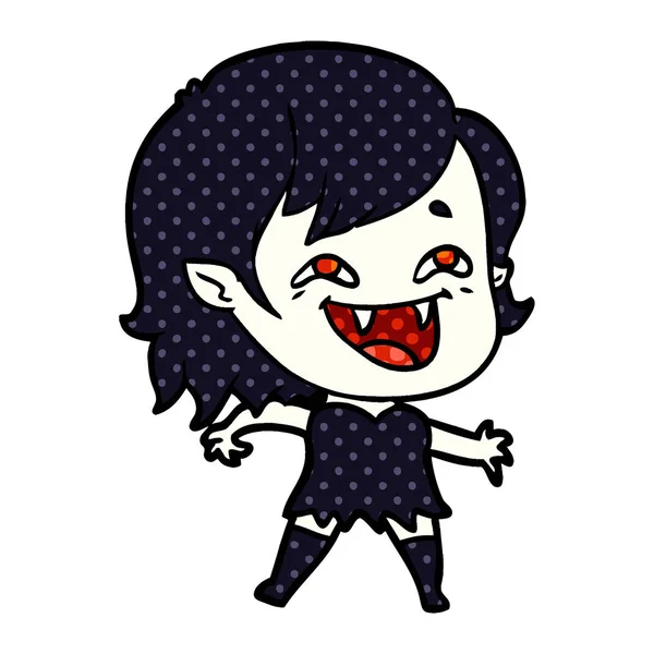 Dibujos Animados Riendo Chica Vampiro — Archivo Imágenes Vectoriales