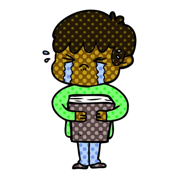 vektör çizim karikatür çocuk ağlıyor