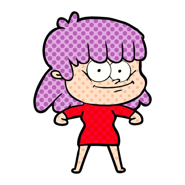 vektör çizim karikatür gülümseyen kadın