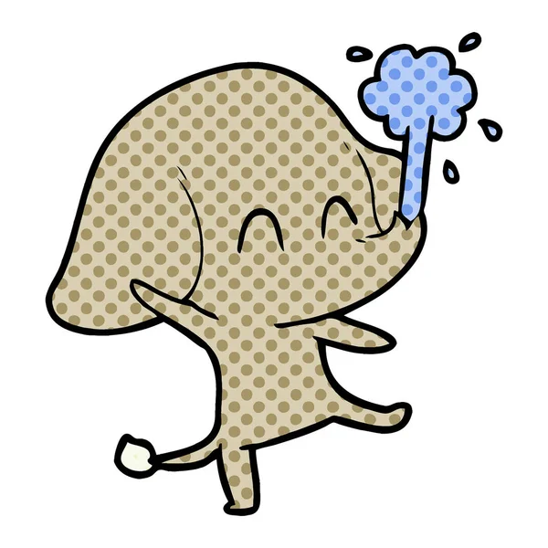 Vectorillustratie Van Cute Cartoon Olifant — Stockvector