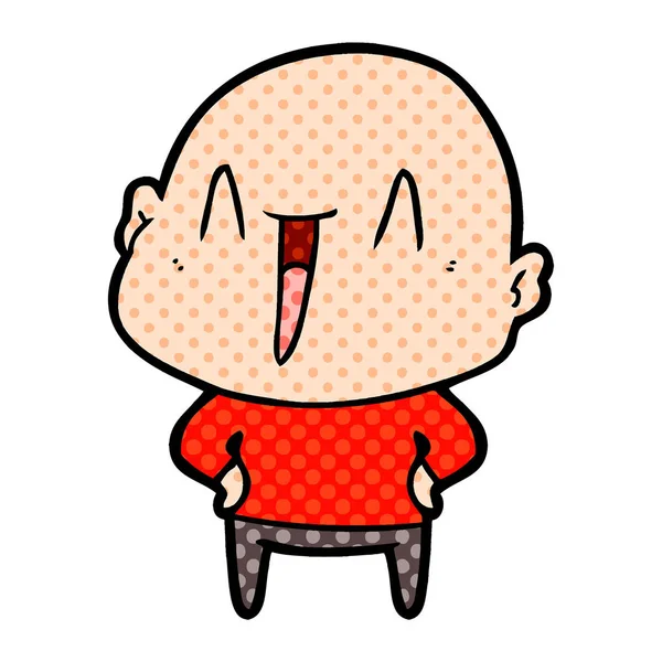 mutlu karikatür kel adam