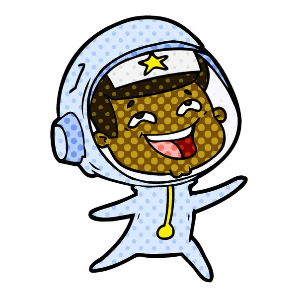 Vector Ilustración Dibujos Animados Astronauta Riendo — Archivo Imágenes Vectoriales