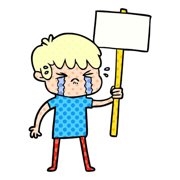 漫画少年の叫びのベクトル イラスト — ストックベクタ