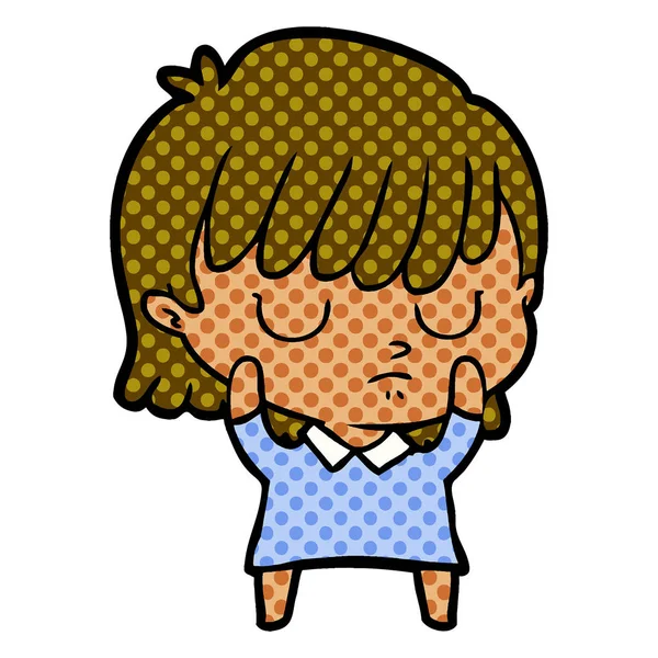 Çizgi filmdeki kadının vektör çizimi