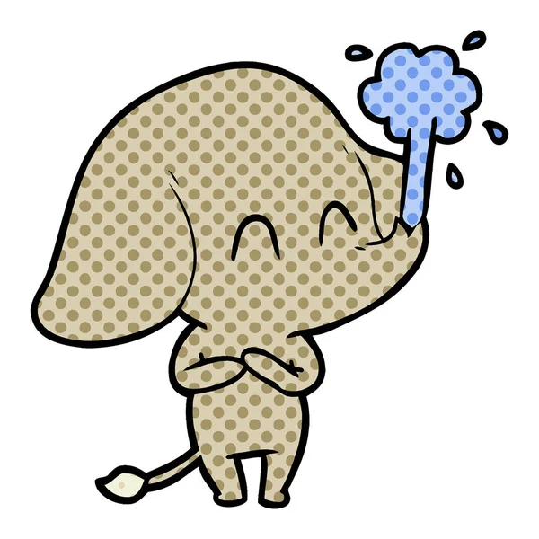 Εικονογράφηση Φορέας Χαριτωμένο Κινούμενα Ελέφαντα — Διανυσματικό Αρχείο