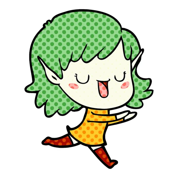 vektör çizim karikatür elf kızı