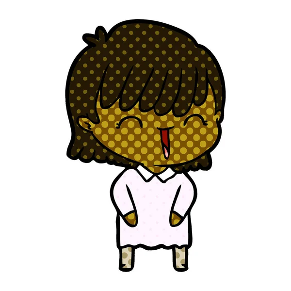 Çizgi filmdeki kadının vektör çizimi