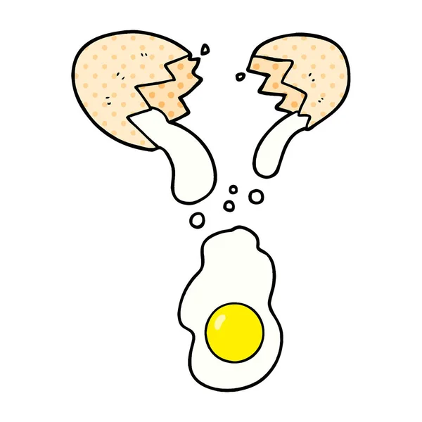 Ilustración Vectorial Huevo Fresco Agrietado — Vector de stock