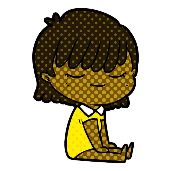 Çizgi filmdeki kadının vektör çizimi