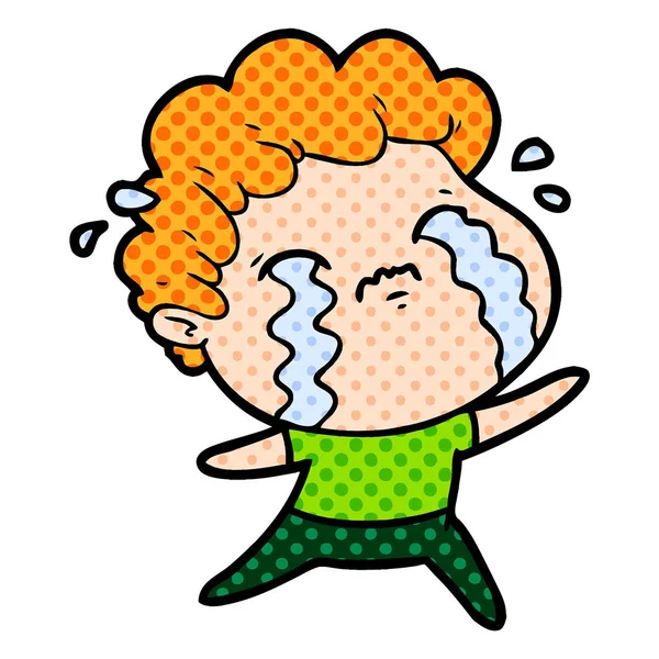 vektör çizim karikatür adam ağlıyor