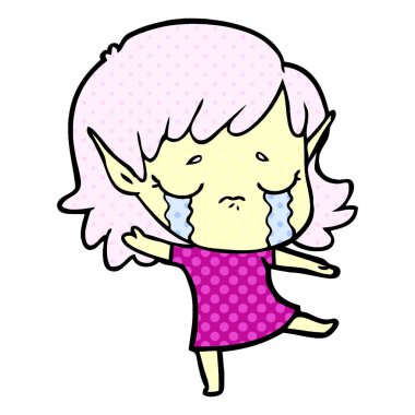 çizgi film ağlayan elf kızı