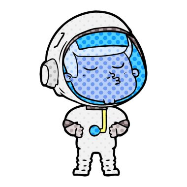 vektör çizim karikatür emin astronot