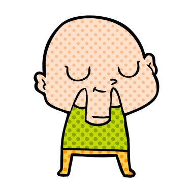 vektör çizim karikatür kel adam