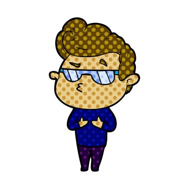 vektör çizim karikatür cool adam