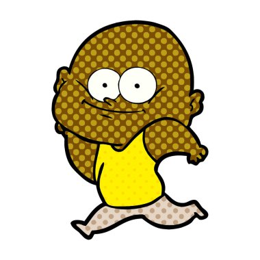 vektör çizim karikatür kel adam