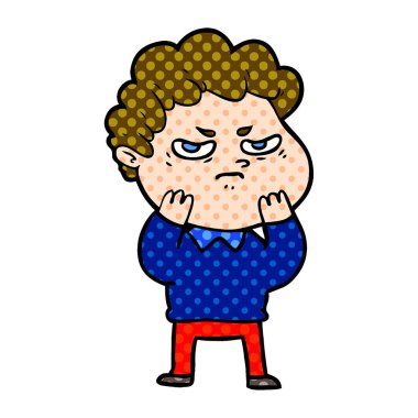 vektör çizim karikatür kızgın adam