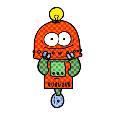 ampul ile mutlu karton robot