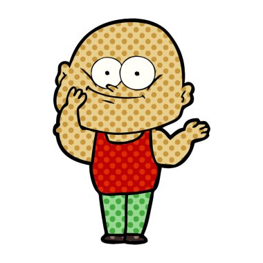 karikatür kel adam bakıyor