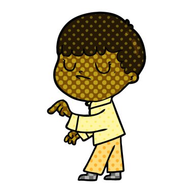 vektör çizim karikatür huysuz çocuk