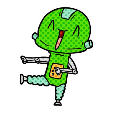 Çizgi film robotunun vektör çizimi