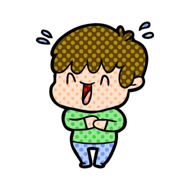 vektör çizim karikatür gülen çocuk