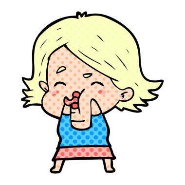 çizgi film kız yüz çekerek