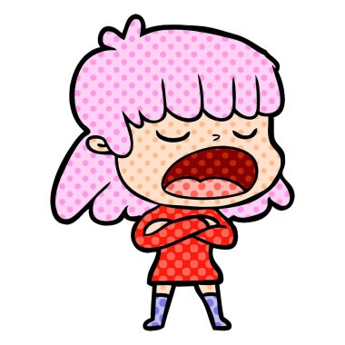 vektör çizim karikatür kadın söz