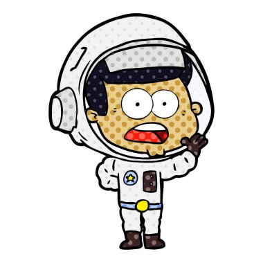 Çizgi film astronotunun vektör çizimi