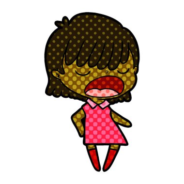 vektör çizim karikatür kadın söz