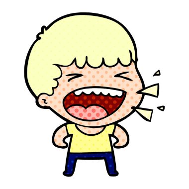 adam gülüyor karikatür vektör çizim