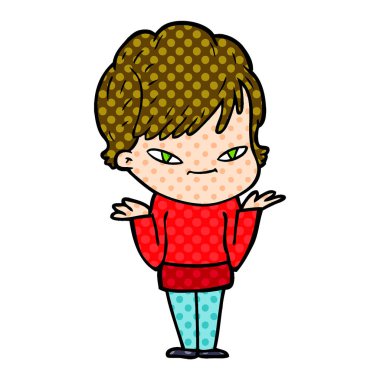 vektör çizim karikatür mutlu kadın