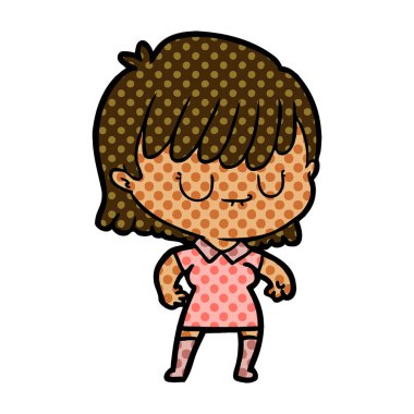 Çizgi filmdeki kadının vektör çizimi