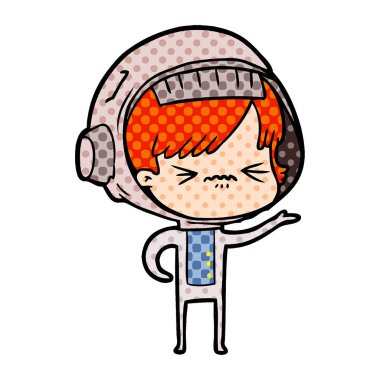 vektör çizim karikatür astronot kadın