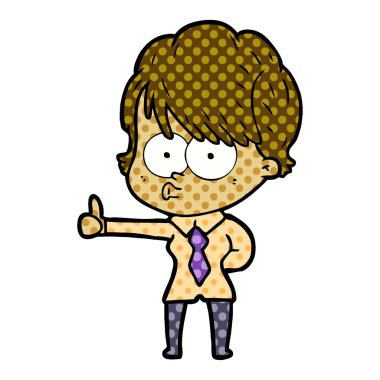 Çizgi filmdeki kadının vektör çizimi