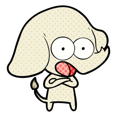 vektör çizim sevimli çizgi fil