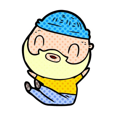 vektör çizim karikatür sakallı adam