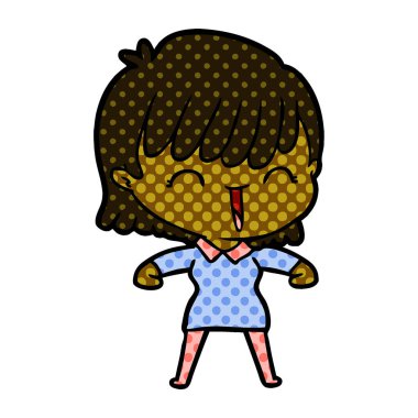 Çizgi filmdeki kadının vektör çizimi