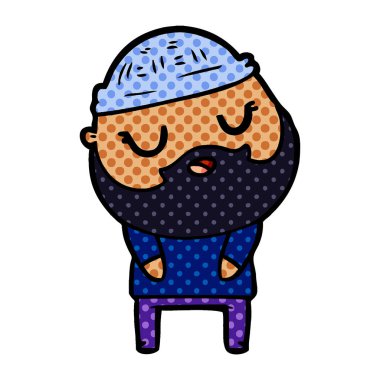 Sakallı çizgi film adamı.