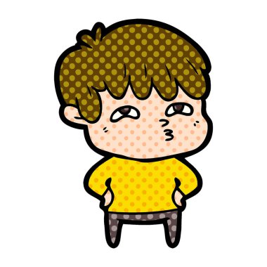 vektör çizim karikatür meraklı adam