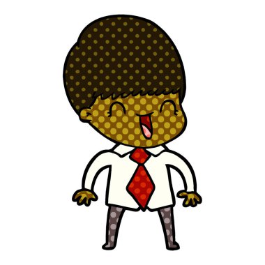 mutlu çizgi film çocuk vektör çizim