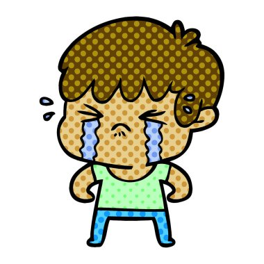 vektör çizim karikatür çocuk ağlıyor