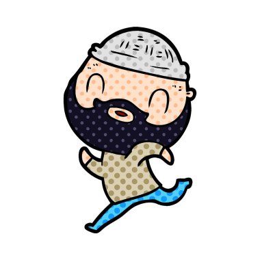 vektör çizim karikatür sakallı adam