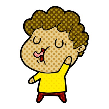  vektör çizim karikatür adam şarkı