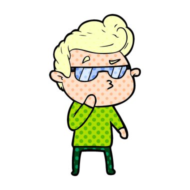vektör çizim karikatür cool adam