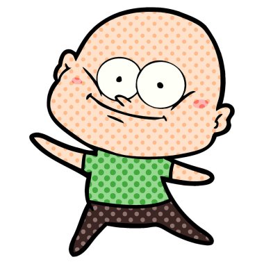 karikatür kel adam bakıyor