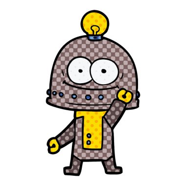 ampul ile mutlu karton robot