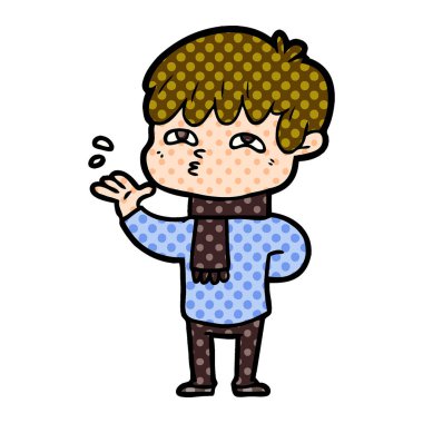 vektör çizim karikatür meraklı adam