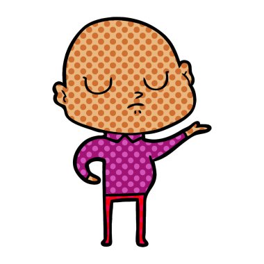 vektör çizim karikatür kel adam