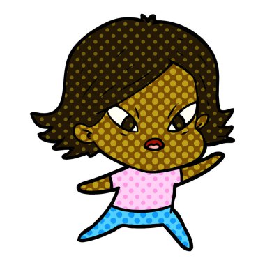 vektör çizim karikatür kadın vurguladı